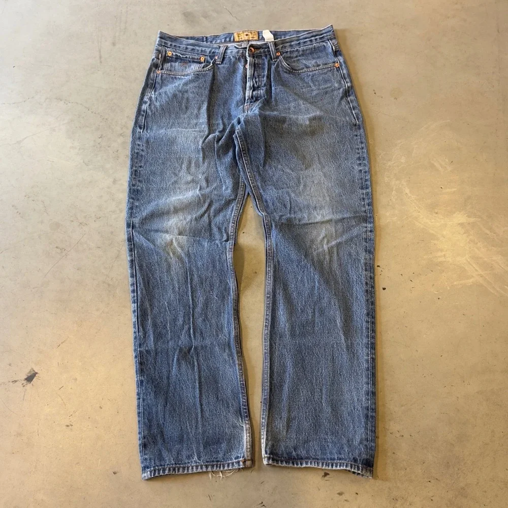 Rocawear Denim Company Mens Blue Straight Leg Baggy Jeans 36x32 Y2K Hip Hop